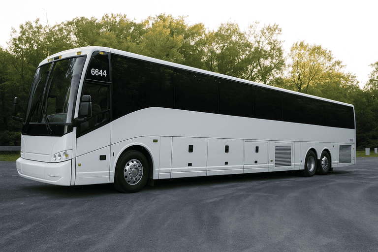 exterior of Charter Bus Rental Cupertino coach bus