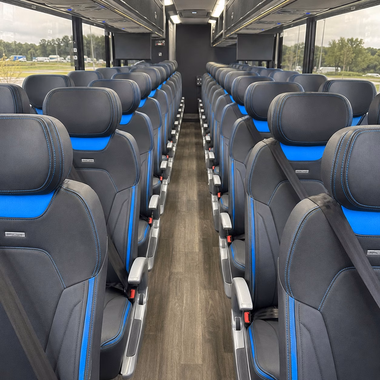 56 passenger charter bus interior